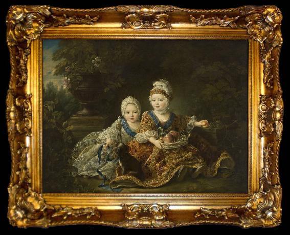 framed  Francois-Hubert Drouais The Duke of Berry and the Count of Provence at the Time of Their Childhood, ta009-2